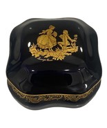 LIMOGES CASTEL Porcelain Trinket Box COBALT BLUE 22K Gold Inlay 4” x 2.5... - $18.95 CAD