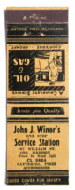 John J. Winer&#39;s Service Station - Buffalo, New York 20 Strike Matchbook ... - £1.60 GBP