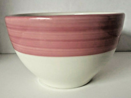 Sterling China Wellsville Ohio 6 oz Soup Custard Cup Bowl Pink &amp; White U144 - £7.47 GBP