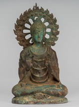 Indio Buda - Antigüedad Gandhara Estilo Bronce Enseñanza Estatua de 29cm/30.5cm - £407.65 GBP