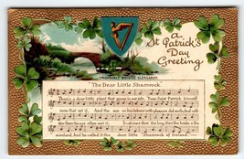 St Patrick&#39;s Day Postcard The Dear Little Shamrock Song Harp BB London Germany - £22.13 GBP