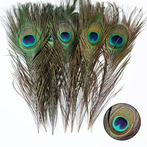 10Pcs 10-12 Inch Peacock Feathers Decoration Crafts Bulk Multicolored Na... - £9.42 GBP