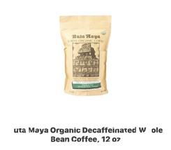 Ruta Maya Organic Whole Bean Coffee Decaffinated 12 Oz Pack Of 2 Bundle. - $59.37