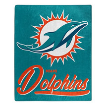 Miami Dolphins 50&quot; by 60&quot; Plush Signature Raschel Throw Blanket - NFL - $681.28 MXN