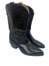 Tony Lama Vintage Mens Black Soft Relaxed Leather Western Cowboy Boots U... - £79.72 GBP