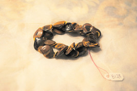 Tiger&#39;s Eye Leaves with gold Stretch Bracelet - £31.69 GBP