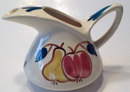 Purinton Pottery Pitcher Apple Pear Pattern 5.5 Inch Tall Dutch Jug Vintage - £15.66 GBP