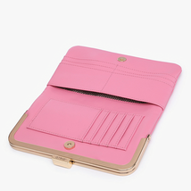 Sue Snap Clasp Wallet Pouch Crossbody Hot Pink Fuchsia - $38.61