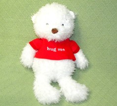 Hallmark Talking Teddy Hug Me Bear Plush 15&quot; Stuffed Animal White Red Shirt Soft - £17.79 GBP