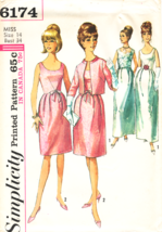 Misses DRESS &amp; JACKET Vintage 1965 Simplicity Pattern 6174 Size 14 UNCUT - £9.44 GBP