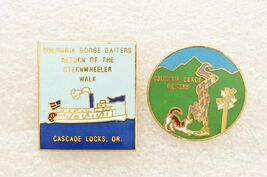 Vintage Enamel Jewelry Pins Columbia Gorge Gaiters Walking Cub Event Sou... - $14.84