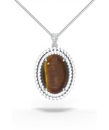 Kicky and Perky 925 Sterling Silver Oxidized Claw Prong Golden Power Tiger Eye D - $127.20