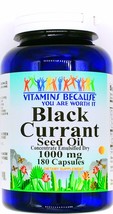 1000mg Black Currant Seed Oil Concentrate 180 Capsules Omega 3 6 GLA Gamma Acid - £15.90 GBP