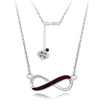 Mississippi State University Infinity Crystal Necklace - Silver Licensed MSU - £73.07 GBP