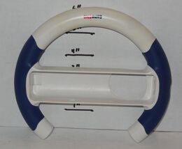 Game Stop Nintendo Wii Steering Wheel Hard Plastic Blue White - $14.80