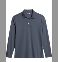 Joseph Abboud Modern Fit Long Sleeve Polo - L  colour: Charcoal - $32.71