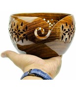 Wooden Yarn Bowl Hand Made Rosewood Wood For Knitting &amp; Crochet Yarn Hol... - £25.96 GBP