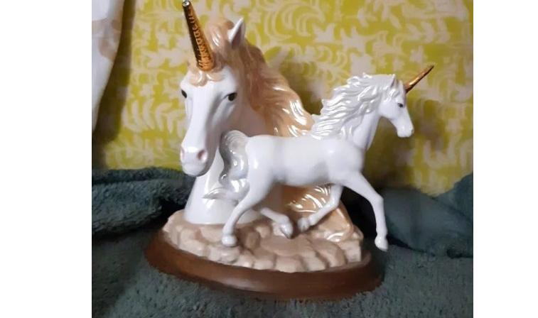 Unicorns Home decor Fantasy Mystical Fantasy Fairy Legend Ceramic Porcelain 2004 - $69.00