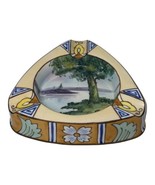 Vintage Noritake M Cigar Ashtray Hand Painted Lake Tree Triangular MCM - $82.10 CAD