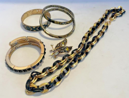 Black and Gold Jewelry Vintage Lot - £16.46 GBP