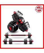 Compact 40 lbs Red Dumbbells Set with Adjustable Weights for All Fitness... - $129.46 CAD