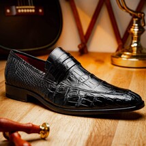 Matteo Genuine Alligator Slip-On Loafer Black image 9