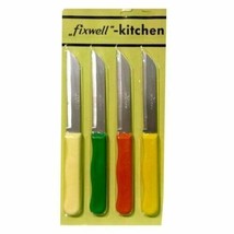 FIXWELL Stainless Steel Knife Set Assorted Color Vegetable Kitchen Uses Set Of 4 - £6.82 GBP