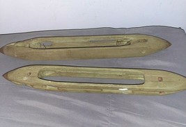 2 Vintage Farmhouse Decor Wooden Textile Yarn Weaving Loom Shuttle Boat ... - $30.00
