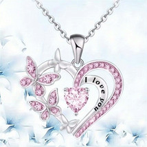 Elegant Butterfly Heart Necklace Set  Perfect Gift - $29.02