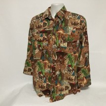 Vintage Mens Custom Sewn Western Rodeo Pearl West Cal .45 Snap Shirt Ugl... - $35.99