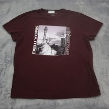 Aeropostale TShirt Mens XL Maroon Lightweight Casual New York East Coast Statue - £14.40 GBP