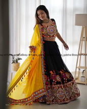 black chaniya choli for dandiya night,garba special lehenga,navratri cha... - $65.00