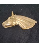 Vintage 1949 solid Brass Horse Head Metalcrafters Desk Paper Clip Paperweight - $51.95