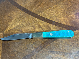 Miller Brothers New Barlow 5” Blade Pocket Knife Green Pick Bone Handle ... - $34.65