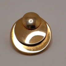 Gold Tone Circles Brooch/Scarf Clip Loop Pin Pendant - $9.04