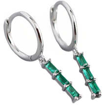 Anyco Earrings Bohemian Long Tassel Geometric Green Black Crystal Zircon  - £19.74 GBP