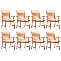  Outdoor Chair Set of 8 Natural Wood Acacia wood Standard - $15,881.51 MXN