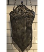 Antique Vintage German ? Ornate Sterling Silver  Mesh Purse Handbag - $343.00