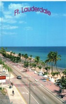 Aerial View Ft Lauderdale Beach along A!A Florida Postcard - £4.05 GBP