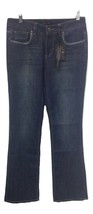 NEW NWT Baccini Designer Dark Blue Wash Rhinestone Accent Denim Jeans $68 retail - £11.74 GBP
