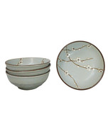 Set Of 4 Japanese Soushun Sakura Cherry Blossoms Porcelain Salad Soup Bo... - $1,357.28 MXN