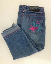 Camp Rock Girls Denim Blue Jean Straight Leg Capri Size 12 - $120.50 MXN