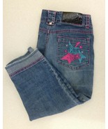 Camp Rock Girls Denim Blue Jean Straight Leg Capri Size 12 - $6.34