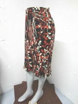 ANN TAYLOR SILK CHIFFON Black Red Cream Modern Floral FLIRTY Hem SKIRT 8... - $36.99