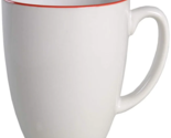 Four (4) ~ Corelle™ ~ 12 Ounce ~ URBAN RED RIM ~ Coffee Mugs - £35.79 GBP