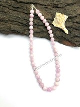 Natural Pink kunzite 8x8 mm Beads Stretch Necklace Adjustable AN-35 - £17.32 GBP