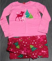 Target Christmas Tree Reindeer Pj&#39;s Pajama Set Girls Medium M - £7.98 GBP