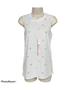 NWT Doe Womens Flip Flop Print Tank Top XS Beach Summer Boat Neck Sleeve... - $13.86