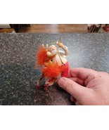 Resin Hand-Painted Santa With Reindeer In Orange  Feather Tutu Dancing T... - $451.56 MXN