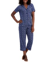 allbrand365 designer Womens Sleepwear Printed Capri Pants Pajama Set, X-Small - £27.68 GBP